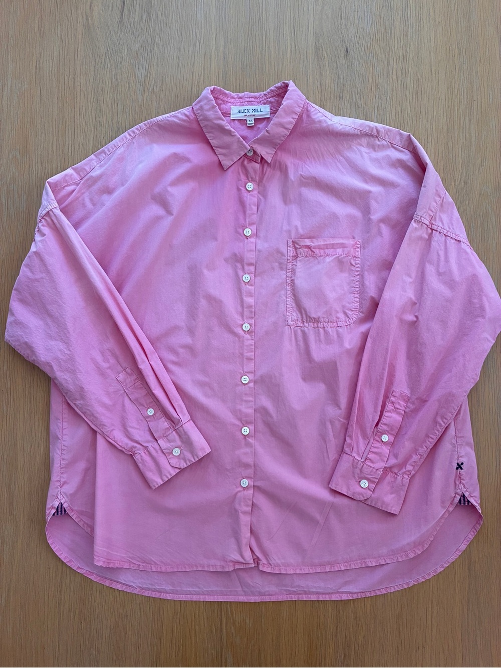 Alex Mill-Pink Oversized-Button Down-Button Up-Classic-Casual-Cotton-Size XL